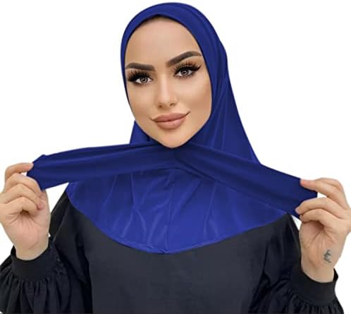 AİBEARTY Kadın Moda Anında islami türban Başörtüsü çıtçıt ile Nefes Başörtüsü Kaput Kap Türban Şapka Şal