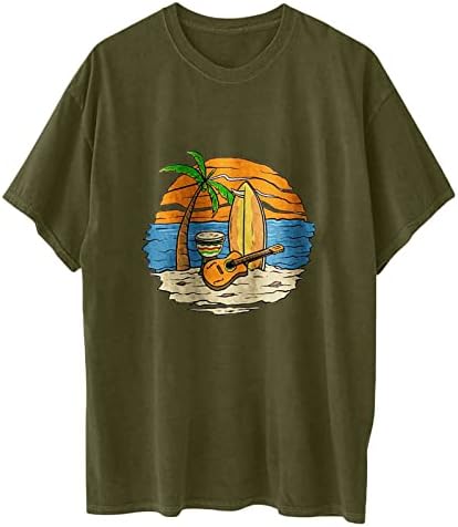Plaj Brunch Üst T Shirt Kadın Sonbahar Yaz Kısa Kollu 2023 Giyim Crewneck Pamuk Grafik Üst O0 O0