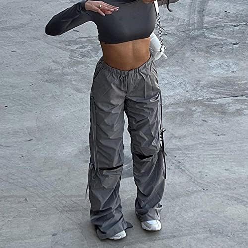 Fit 21 Yüksek Bel Kargo Pantolon Kadın Baggy Kargo Pantolon Kadınlar için Jogger Düz Geniş Bacak Sevimli rahat pantolon