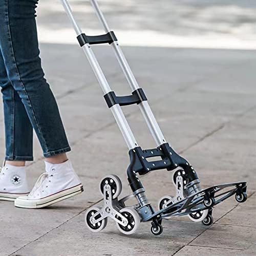 Tekerlekli El Arabası Merdiven Tırmanıcı Arabası，Alışveriş Katlanır market arabası, Bagaj Paketi Teslimatı için Alüminyum