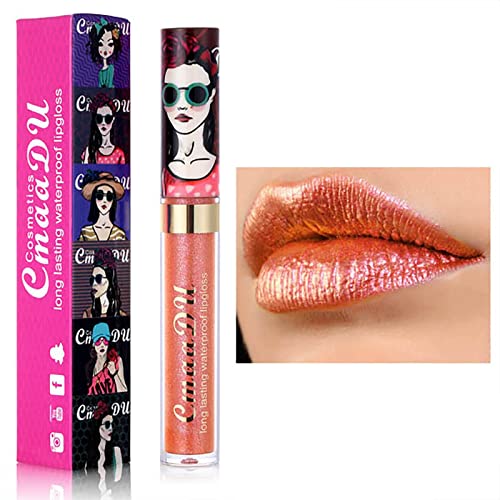 Dudak Parlatıcısı Tabanı 2 paket 11 renk Metalik Glitter Pırıltılı dudak Parlatıcısı Kadifemsi Uzun Ömürlü Nemlendirici Yapışmaz