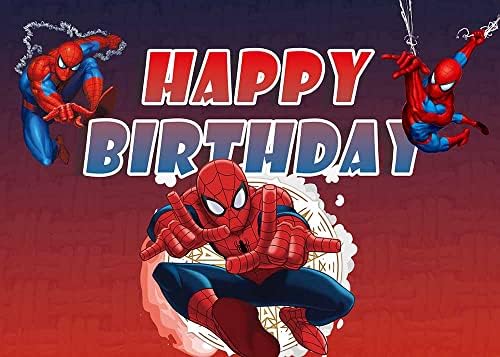 Süper kahraman Örümcek Adam Fotoğraf Backdrop Mutlu Doğum Günü Fotoğraf Arka Plan Süper Kahraman Süper Şehir Kek Masalı Dekor
