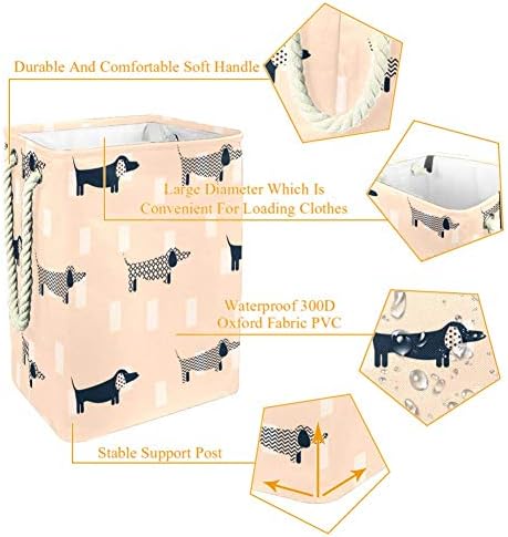 Inhomer Sevimli Köpek Desen 300D Oxford PVC Su Geçirmez Giysiler Sepet Büyük çamaşır sepeti Battaniye Giyim Oyuncaklar Yatak