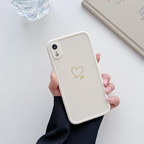 HJWKJUS Kadın Kızlar için iPhone XR Kılıf ile Uyumlu, Sevimli Aşk Kalp Desen Parlak Yumuşak İnce TPU Koruyucu Tampon Darbeye