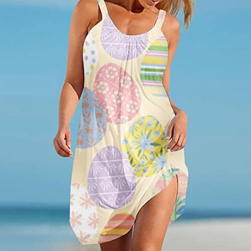 Halter Elbiseler Kadınlar için Yaz Casual Çiçek Baskı Sevimli T Shirt Elbise Kolsuz Tank Wrap Plaj Sundress Gevşek Mini Elbise
