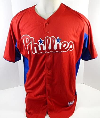 2011-13 Philadelphia Phillies Boş Oyun Çıkarılmış Kırmızı Forma BP ST 44 DP26148 - Oyun Kullanılmış MLB Formaları