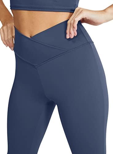 CHANAN kadın Flare Yoga Pantolon Egzersiz Alevlendi Tayt Kadınlar için Bootcut V Crossover Yüksek Belli Çan Alt Pantolon