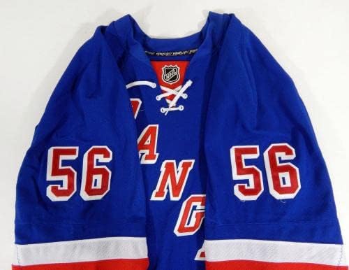 New York Rangers Spiro Goulakos 56 Oyun Mavi Forma DP08966 Yayınladı - Oyun Kullanılmış NHL Formaları