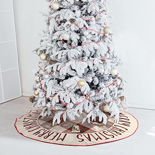 Noel Ekose Noel Ağacı Etek Kar Tanesi 30 x 30 Noel Ağacı Mat Kış Ağacı Etek Rustik Merry Christmas Partisi Noel Ağacı Tatil