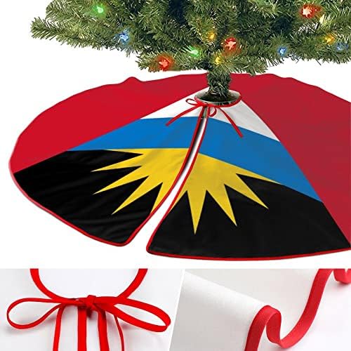 Antigua ve Barbuda Bayrağı Noel Ağacı Etek Yumuşak Noel Ağacı Mat Noel Süs Tatil Partisi için Ev 30 x 30