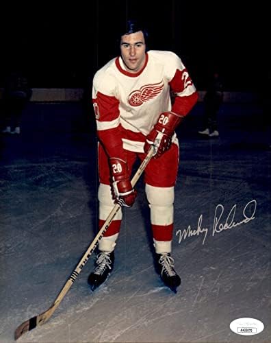 Mickey Redmond İmzalı Detroit Red Wings 8x10 Fotoğraf JSA COA İmzalı NHL Fotoğrafları