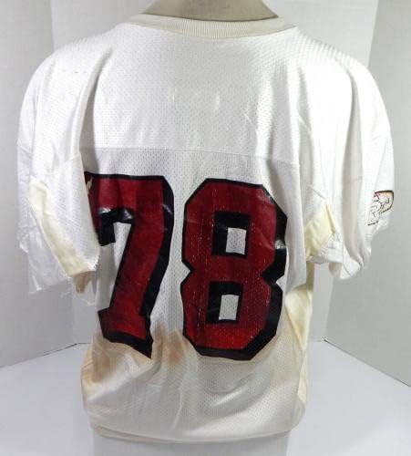 2002 San Francisco 49ers Scott Gragg 78 Oyun Kullanılmış Beyaz Antrenman Forması XL 9-İmzasız NFL Oyun Kullanılmış Formalar