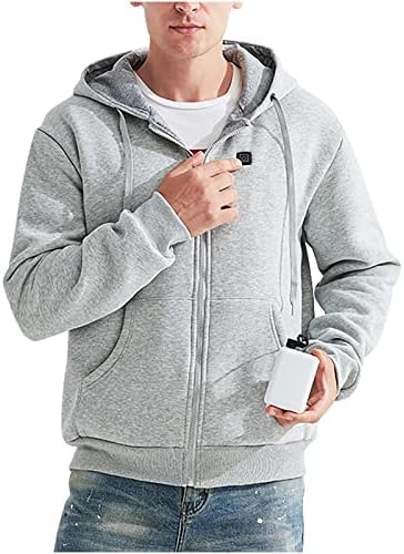 Erkekler Kadınlar Isıtmalı Ceket 5 Isıtma Alanı Kalınlaşmış Sıcak ısıtma Ceket Açık Rahat USB Şarj Kapşonlu Ceket Vücut İsıtıcı