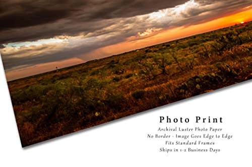 Batı Fotoğraf Baskı (Çerçeveli Değil) resim fırtınalı Gökyüzü Günbatımında Ovaları Üzerinde Batı Texas Çöl Duvar Sanatı Doğa