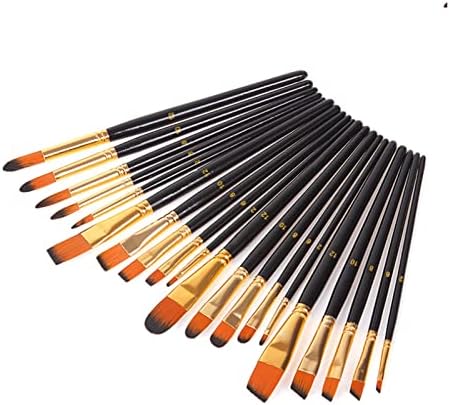 CXDTBH Siyah Ahşap Direk 5 Takım Suluboya Fırçaları Naylon Boyama Fırçaları Öğrenci Sanat Boyama Malzemeleri (Renk : D, Boyut