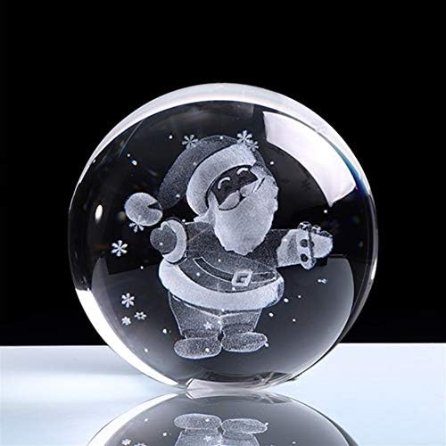 WCPJYZQ 60mm / 80mm 3D Kristal Top Cam Kazınmış Minyatür Toprak Modeli Küre Kristal Craft Süs Küre Ev Dekorasyon (Renk: Noel