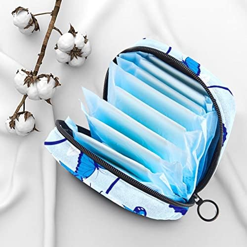Mavi Kelebek Sıhhi Peçete Saklama Çantası, Regl Kupası Kılıfı Hemşirelik Ped Tutucu Tampon Çanta
