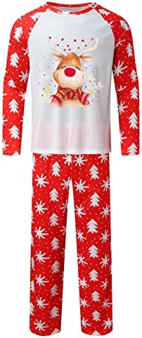 Aile için Noel Pijama 2022 Noel Eşleştirme 2022 Noel Ren Geyiği Desenleri Baskı Üst Ekose Pantolon Pjs Setleri Jammies