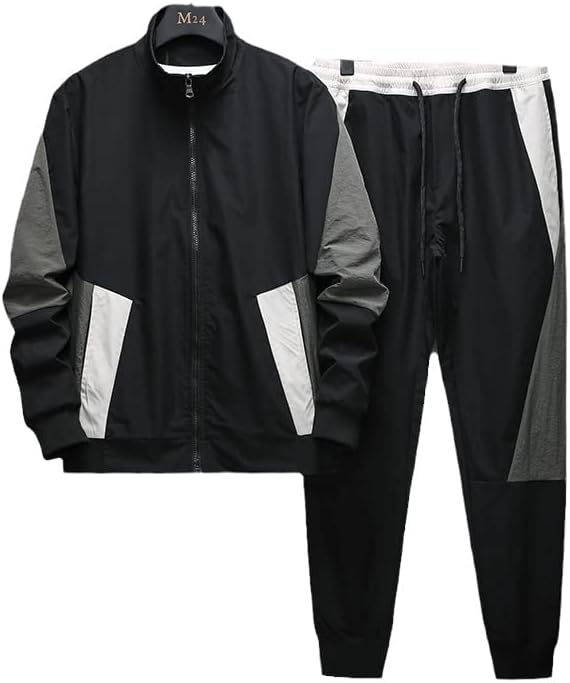 TAKSUN Eşofman Erkekler Rahat Uzun Kollu Hırka Kazak İki Parçalı Kazak + pantolon seti Hip Hop Streetwear Seti