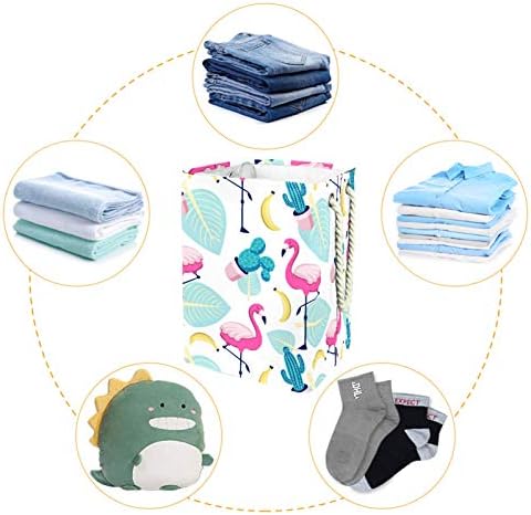 19.3 Bağlantısız çamaşır sepeti Kirli Giysiler Sepet Katlanabilir Ev Kreş Üniversite Daire Ofis Tropikal Flamingo Palmiye