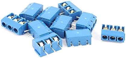X-DREE 10 Adet 5mm Pitch 3 Terminalleri Plug-in Vida Teminal Bariyer Blokları Konnektörler Mavi (10 Adet 5mm Pitch 3 Terminales