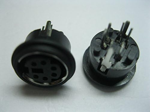 10 Adet Mini 6 Pin Dairesel DIN Konnektör Snap ve Kilit Dikey Mini-DIN