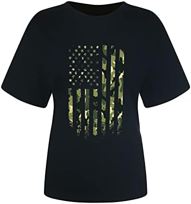 Kadın Yaz Amerikan Bayrağı Vatansever T Shirt Bağımsızlık Günü Tee Tops Temmuz 2023 Moda yazlık gömlek