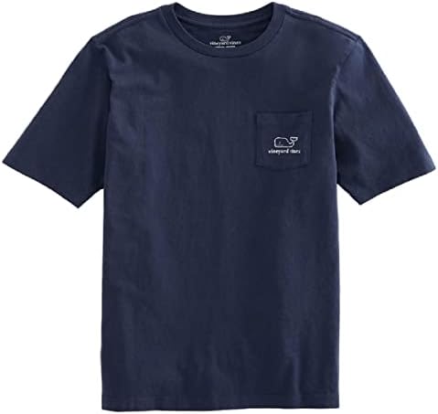 vineyard vines Çocuk Vintage Kısa Kollu Giysi Boyalı Balina Cep T-Shirt