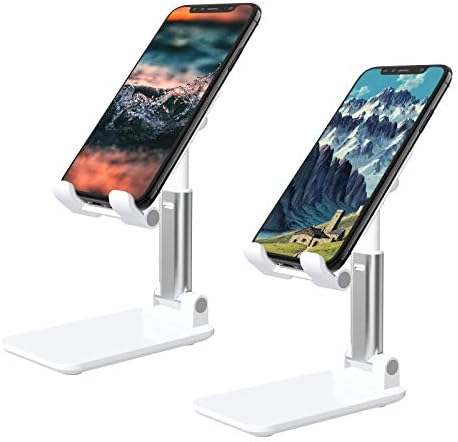 TIQUS [2 Paket] Katlanabilir Masaüstü cep telefonu Standı, Açı ve Yüksekliği Ayarlanabilir Masa Masa telefon tutucu ile İstikrarlı