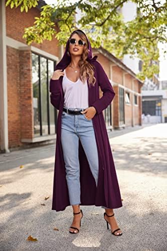 Zeagoo Bayan fermuarlı kapüşonlu kıyafet Hafif Kazak uzun kapşon Ceket Cepler ile M-3XL