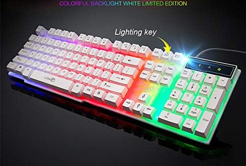 Delarsy renkli çatlak Led aydınlatmalı arkadan aydınlatmalı USB kablolu Pc gökkuşağı oyun klavyesi PE7