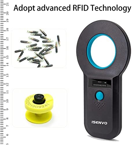 ISENVO Pet Mikroçip Tarayıcı Şarj Edilebilir RFID EMID Mikro Çip Okuyucu Tarayıcı 134.2 kHz 125 kHz 15 Haneli Pet Çip KIMLIK