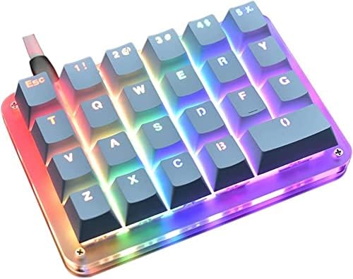 Makro Tuş Takımı 23 Tuşları Mekanik Mini Klavye Tek Elle Renkli RGB Arkadan Aydınlatmalı Taşınabilir Programlanabilir Tek