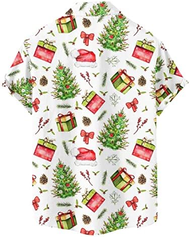 2023 Erkek Noel Santa 3D Dijital Baskı Düğmesi Yaka kısa kollu tişört Gömlek Üst Erkek Kısa Kollu gömlek