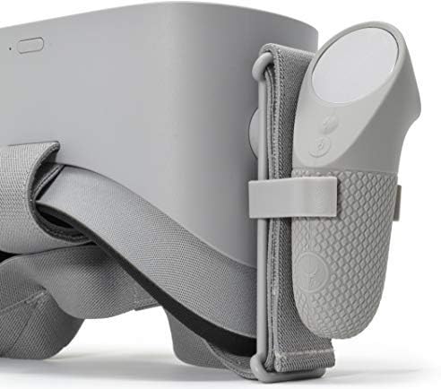 Oculus Go Denetleyicisi için Çift Cilt Seti + Montaj Klipsi - Düşük Profilli Çekiş Elmaslı Premium Jel Kabuk Silikon Tutma