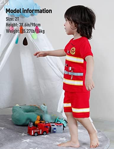A & J tasarım Yürümeye Başlayan Çocuk ve Çocuk Pijama Setleri, %100 Pamuk 2 Parça Kısa Kollu Pijama