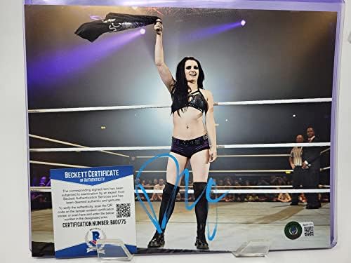 Paige imzalı 8x10 fotoğraf WWE WWF Süperstar Divası AEW Saraya Beckett