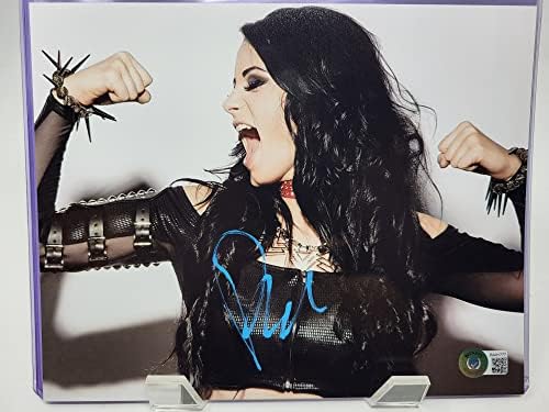 Paige imzalı 8x10 fotoğraf WWE WWF Süperstar Divası AEW Saraya Beckett