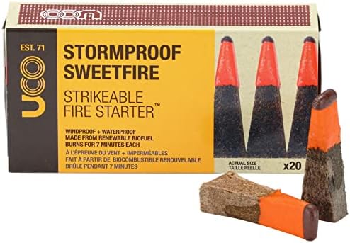 UCO Fırtınaya Dayanıklı Sweetfire Çarpıcı Ateş Başlatıcılar PK20