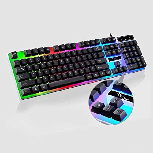 Oyun Klavyesi G21 USB Kablolu Mekanik Asma Klavye led Renkli Arkadan Aydınlatmalı Oyun Klavyesi PC Bilgisayar Gamer için