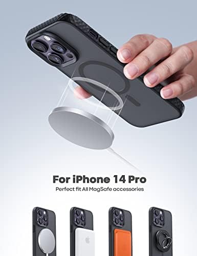 Lamicall Manyetik iPhone için Kılıf 14 Pro-Magsafe için Mıknatıslı Kılıf [Kaymaz Kenar] [MİL Sınıfı Hava Yastığı Darbeye