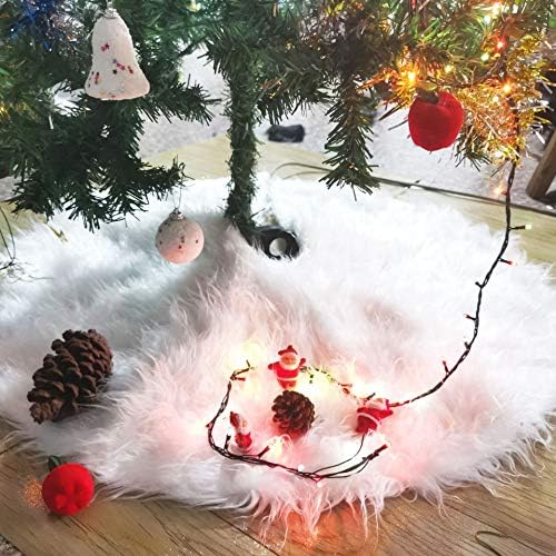 Aqxkıt Saf Beyaz Uzun saçlı Noel Ağacı Etek Noel Peluş Ağacı Etek 78cm 90cm cm Noel Ağacı Dekoratif Ağaç Etek
