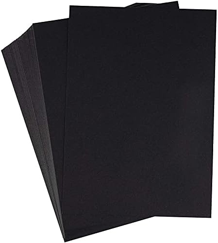 Kart Stoğu, Kartpostallar ve El Sanatları için Siyah Sabit Kağıt (5 x 7 İnç, 150 Paket)