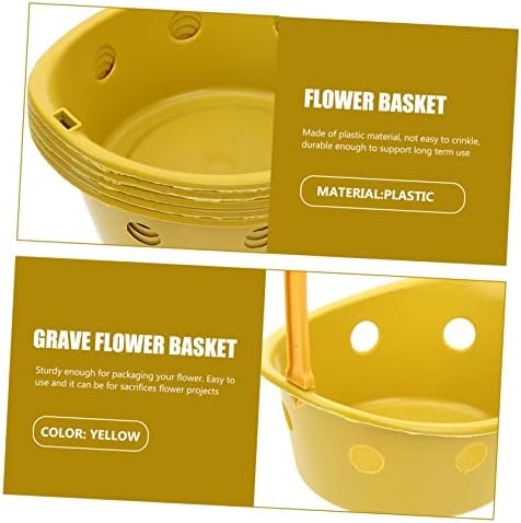 ABOOFAN 20 Adet Kurbanlık Çiçek Sepeti Çiçek Paketleme Sepeti Plastik Taşınabilir Meyve Sepeti Sarı Ev Çiçek Depolama Sepeti