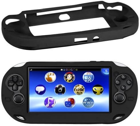 Koruyucu Yumuşak Silikon Kılıf Kapak Kabuk Koruyucu Sony PlayStation PS Vita PSV 1000-Siyah