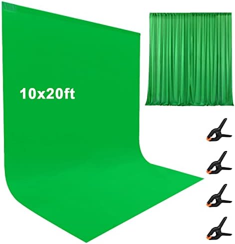 10X20ft Büyük Yeşil Ekran Zemin Fotoğrafçılık için, LCUIRC İki Çubuk Cep Chromakey Katlanabilir Yeşil Polyester Perde Fotoğrafçılık