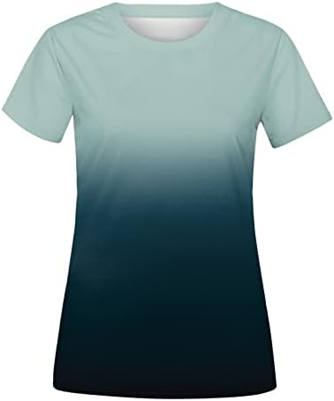 Adpan Bayan Günlük Yaz Baskı O Boyun Tankı Üstleri Kısa Kollu Egzersiz Gömlek Casual Gevşek Uzun Raglan Kısa Kollu Gömlek