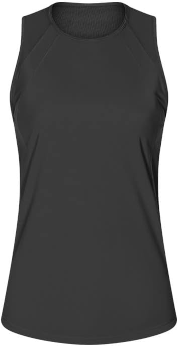 Bayan Egzersiz Üstleri Kadın Tankı Üstleri Örgü Yoga Gömlek Atletik Koşu Tankı Üstleri Kolsuz Siyah