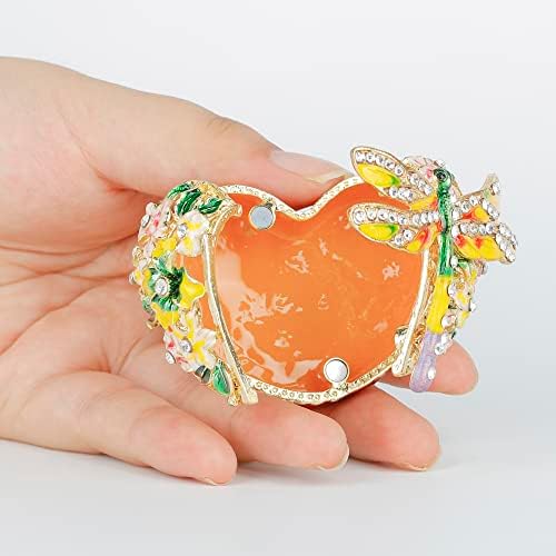 SEVENBEES Bejeweled Yusufçuk Heykelcik Biblo Kutuları Menteşeli hayvan figürlü mücevherat Kutuları Kızlar veya Kadınlar için