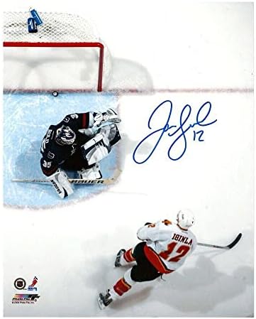 JAROME IGİNLA İmzalı Calgary Flames 8 x 10 Fotoğraf - 70592-İmzalı NHL Fotoğrafları
